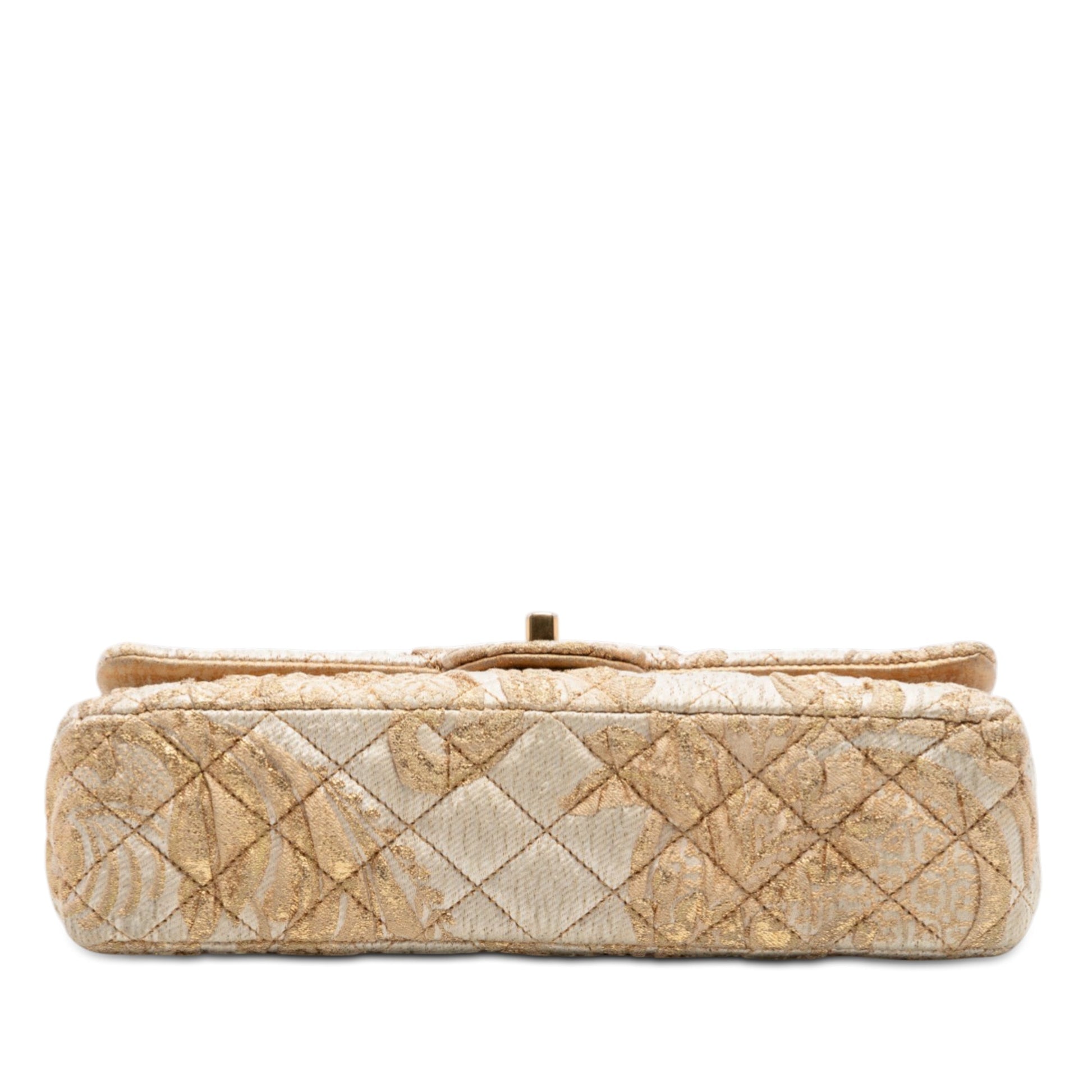 Medium Classic Embroidered Canvas Double Flap