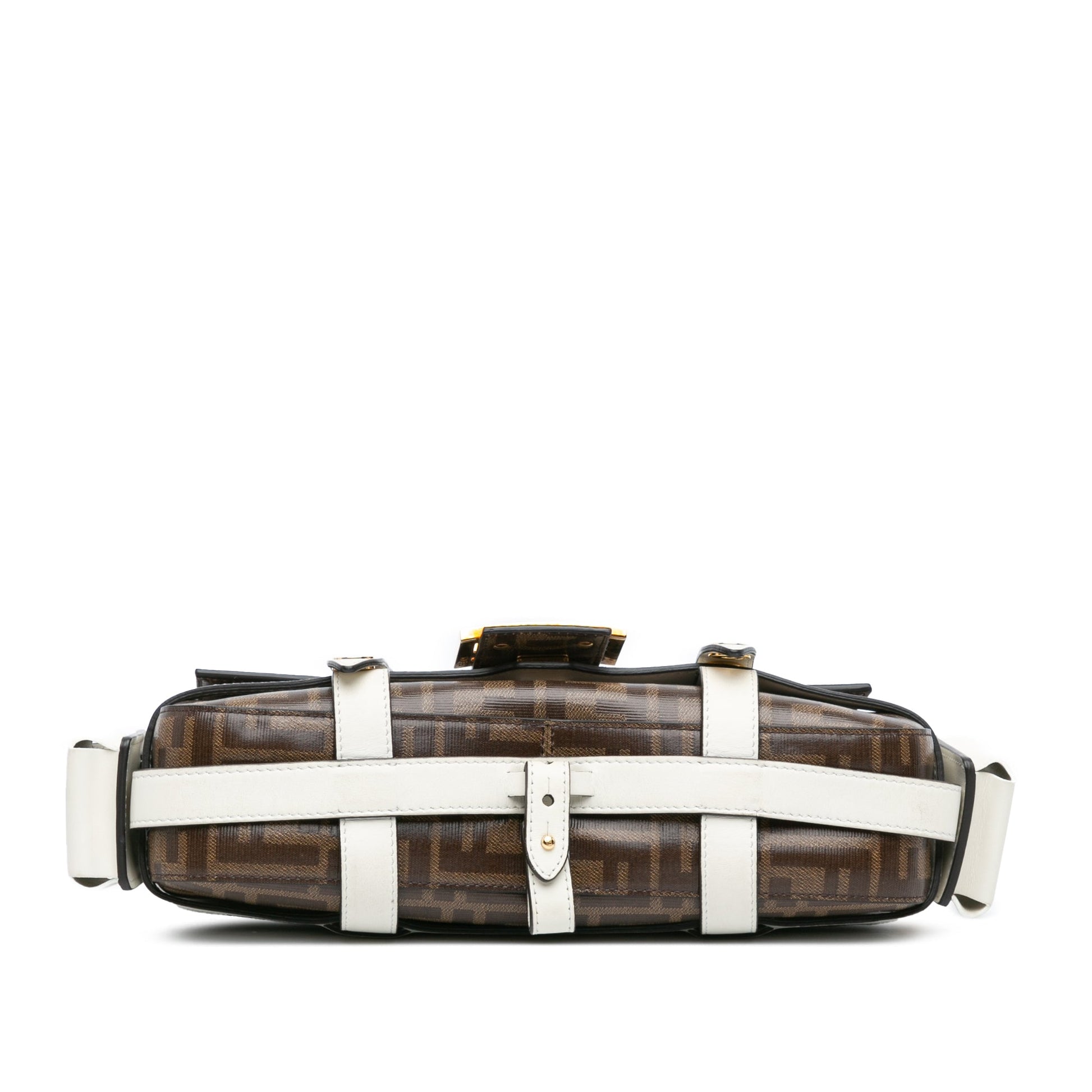 Fendi Zucca Glazed Fabric Cage Baguette Satchel