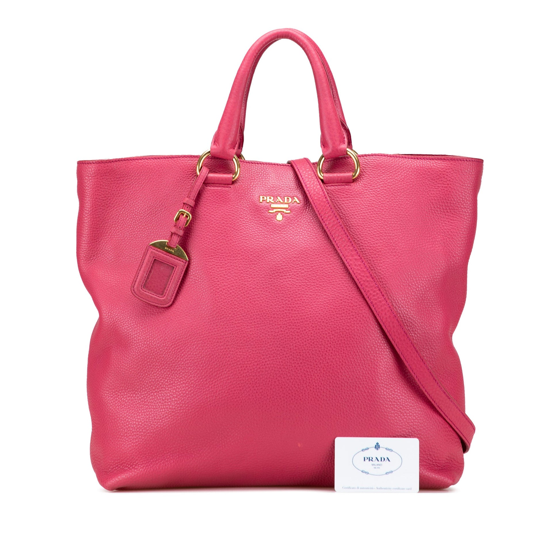 Prada Vitello Daino Open Convertible Tote