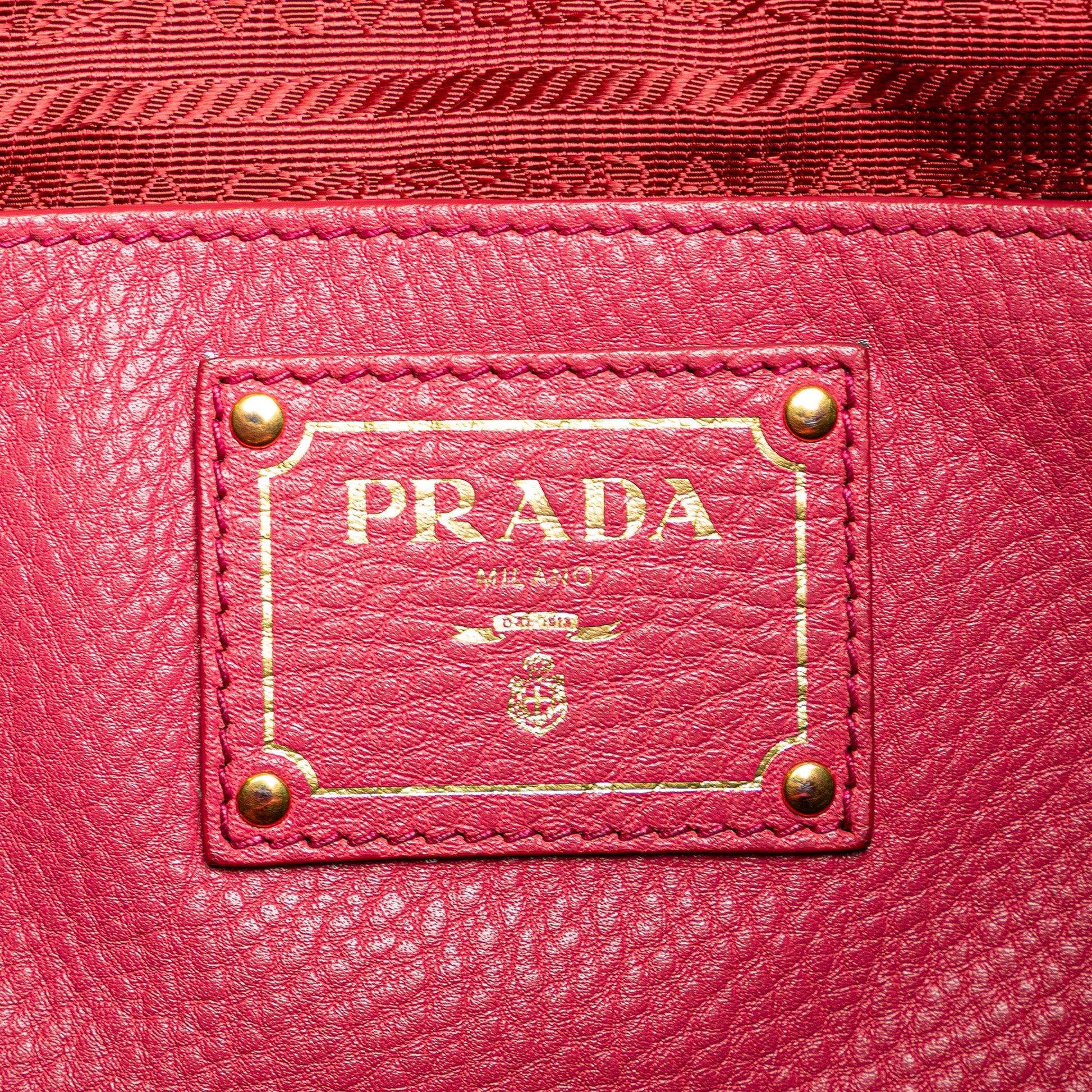 Prada Vitello Daino Open Convertible Tote