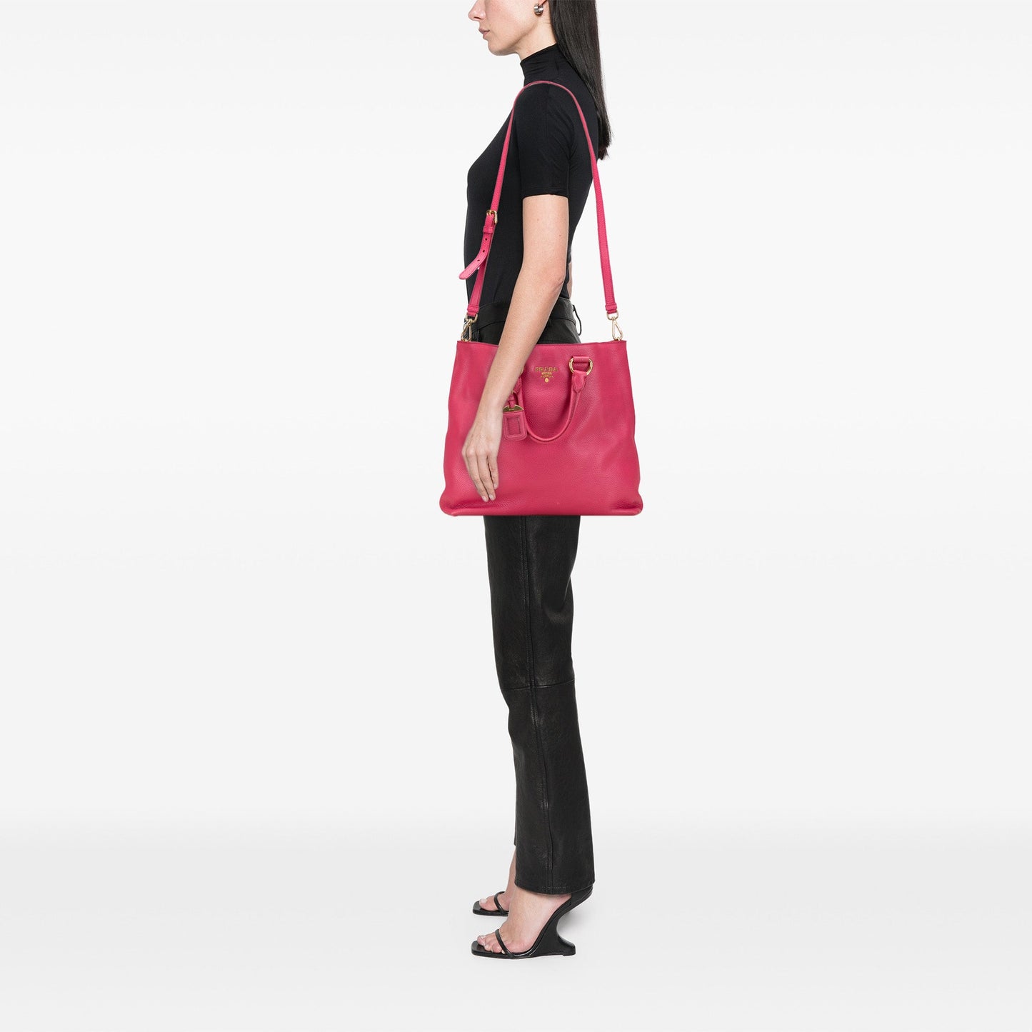 Prada Vitello Daino Open Convertible Tote