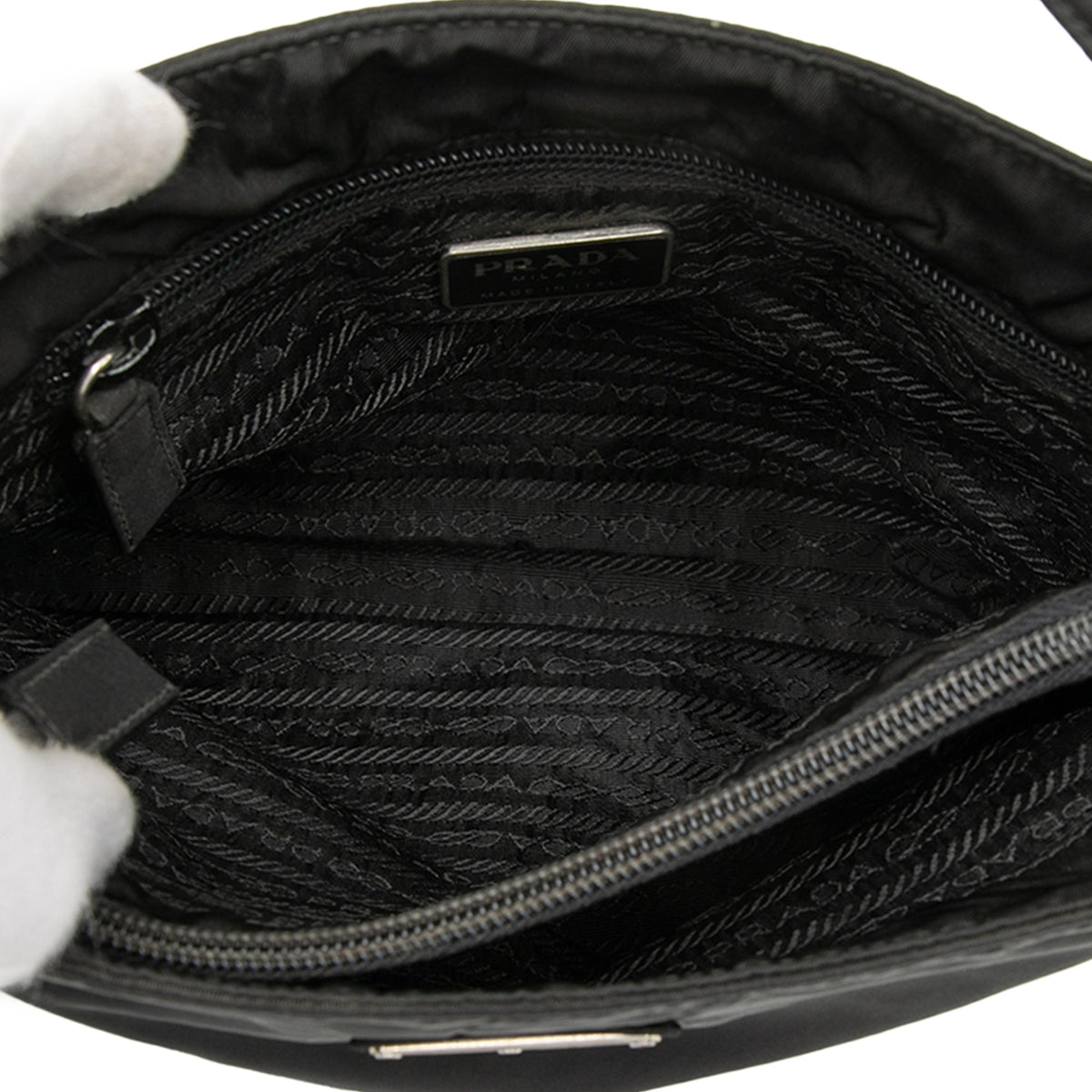 Prada Tessuto Shoulder Bag — Black