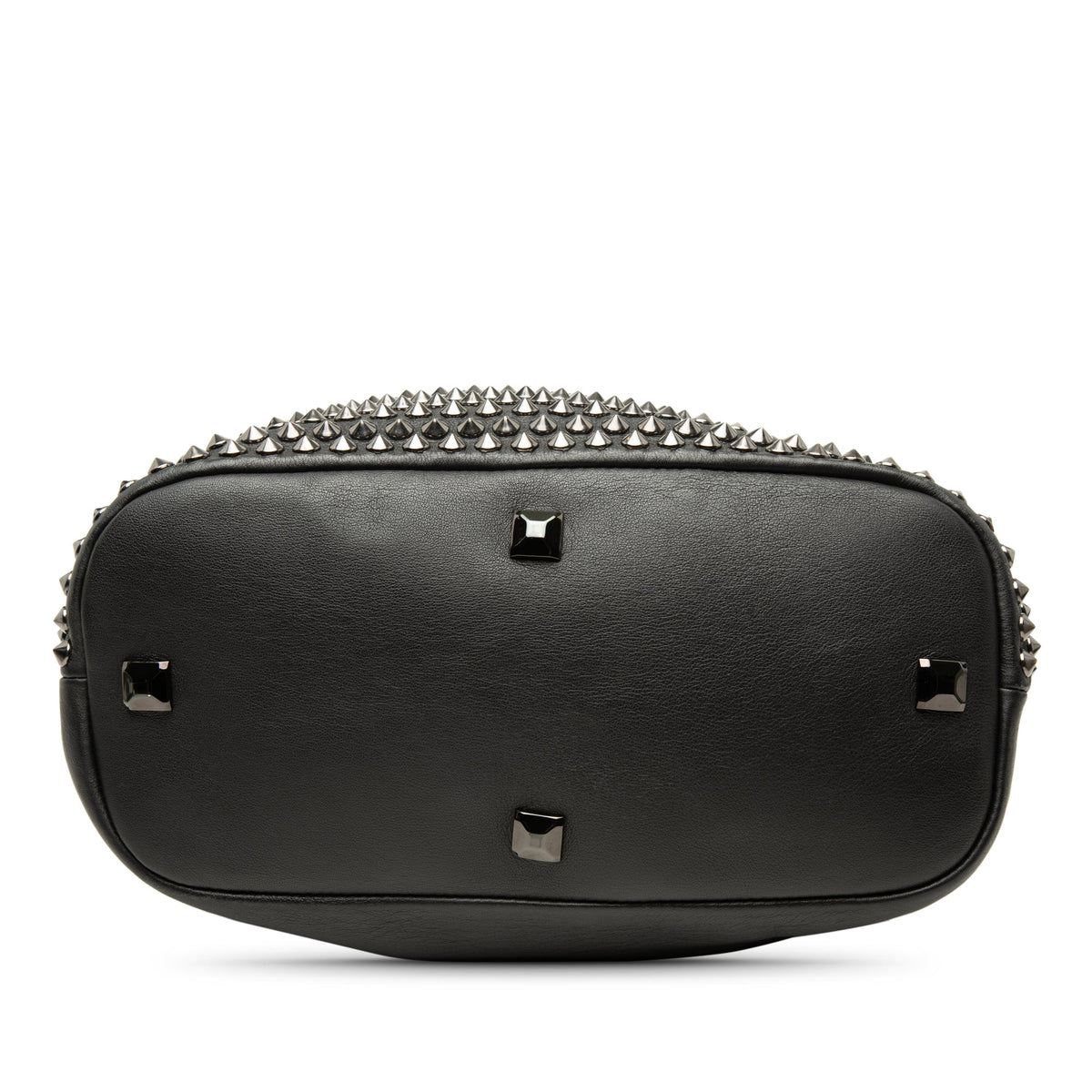 MCM Studded Leather Drawstring Bucket Bag