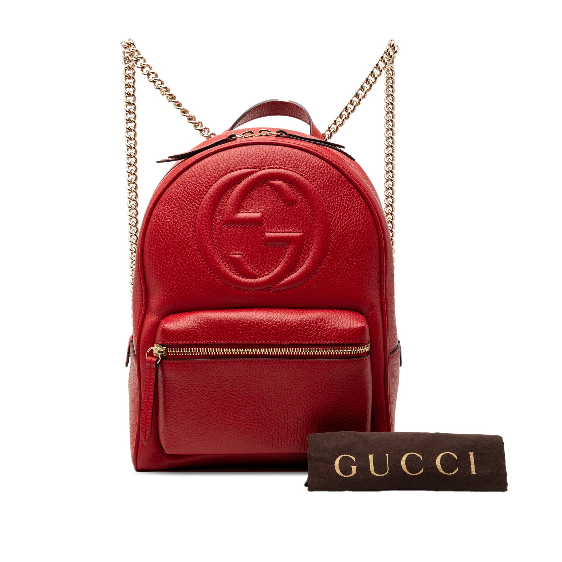 Pebbled Calfskin Soho Chain Backpack