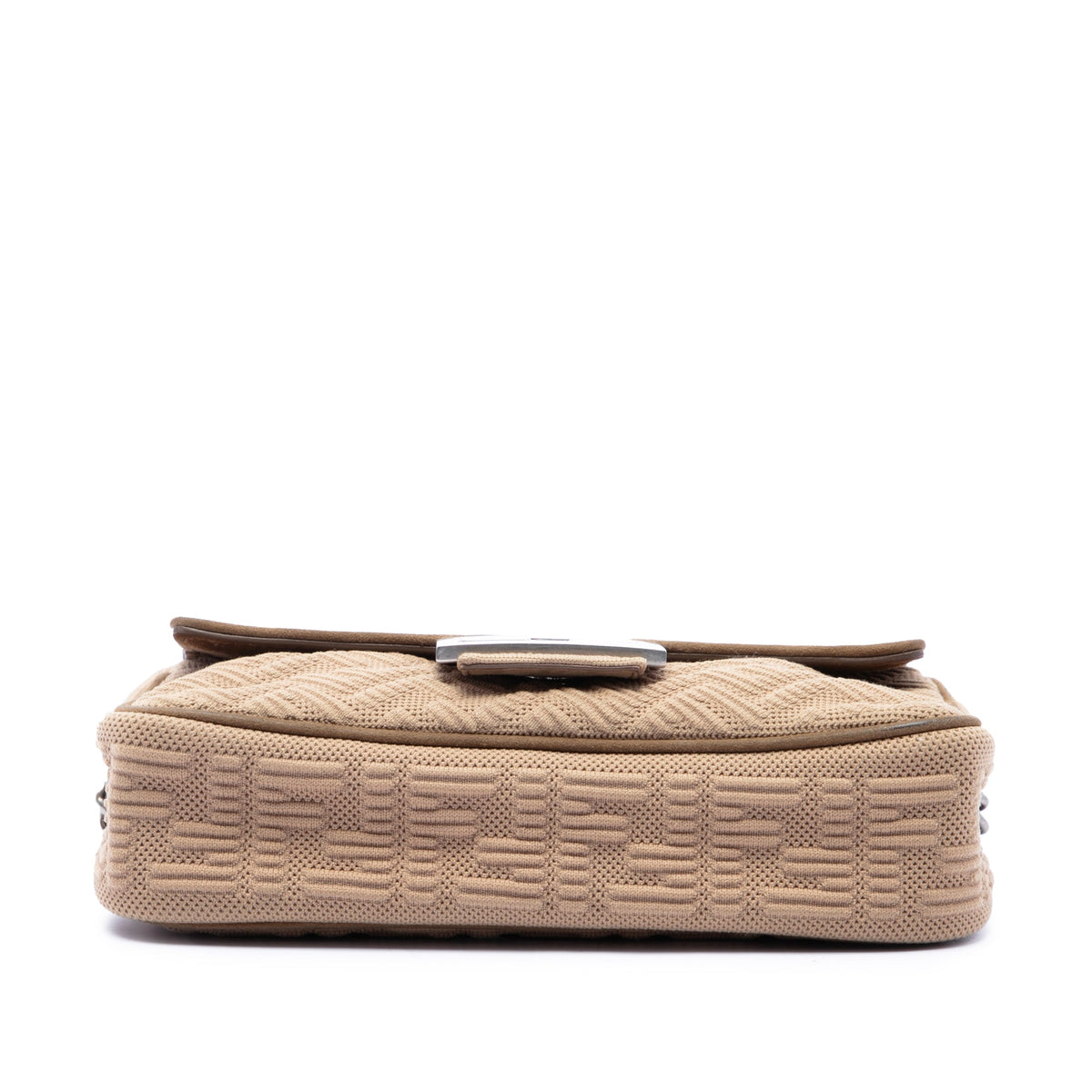 Fendi Zucca Embossed Technical Fabric Chain Midi Baguette