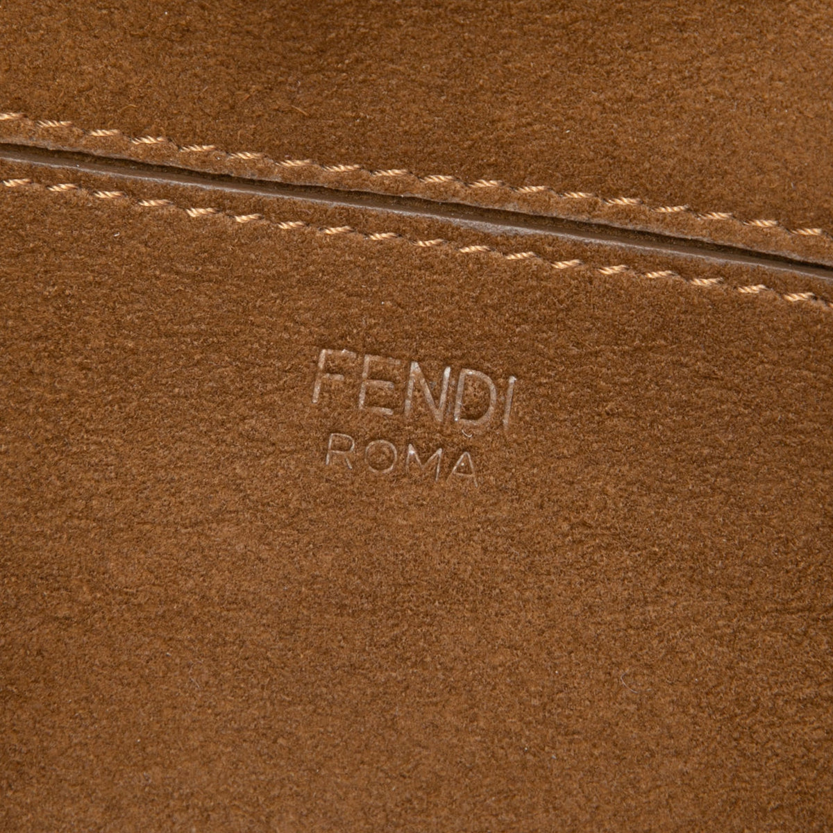 Fendi Zucca Embossed Technical Fabric Chain Midi Baguette
