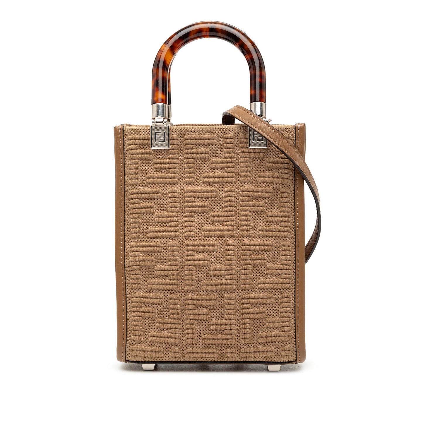 Fendi Mini Zucca Embossed Technical Fabric  Sunshine Shopper Tote