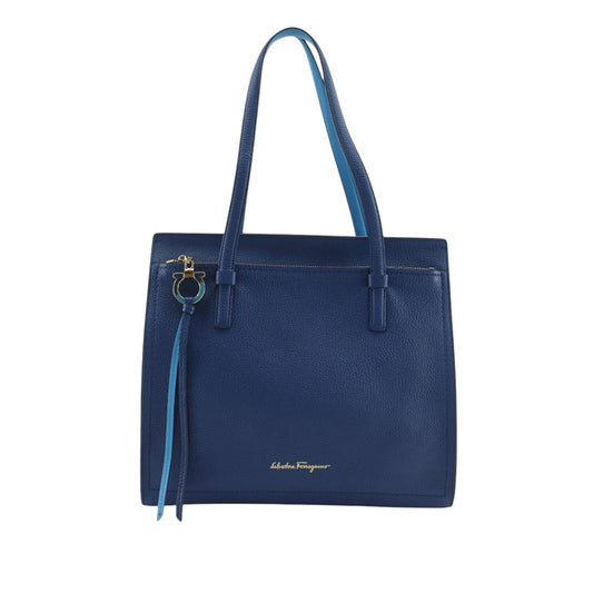 Ferragamo Medium Leather Pebbled Amy Tote