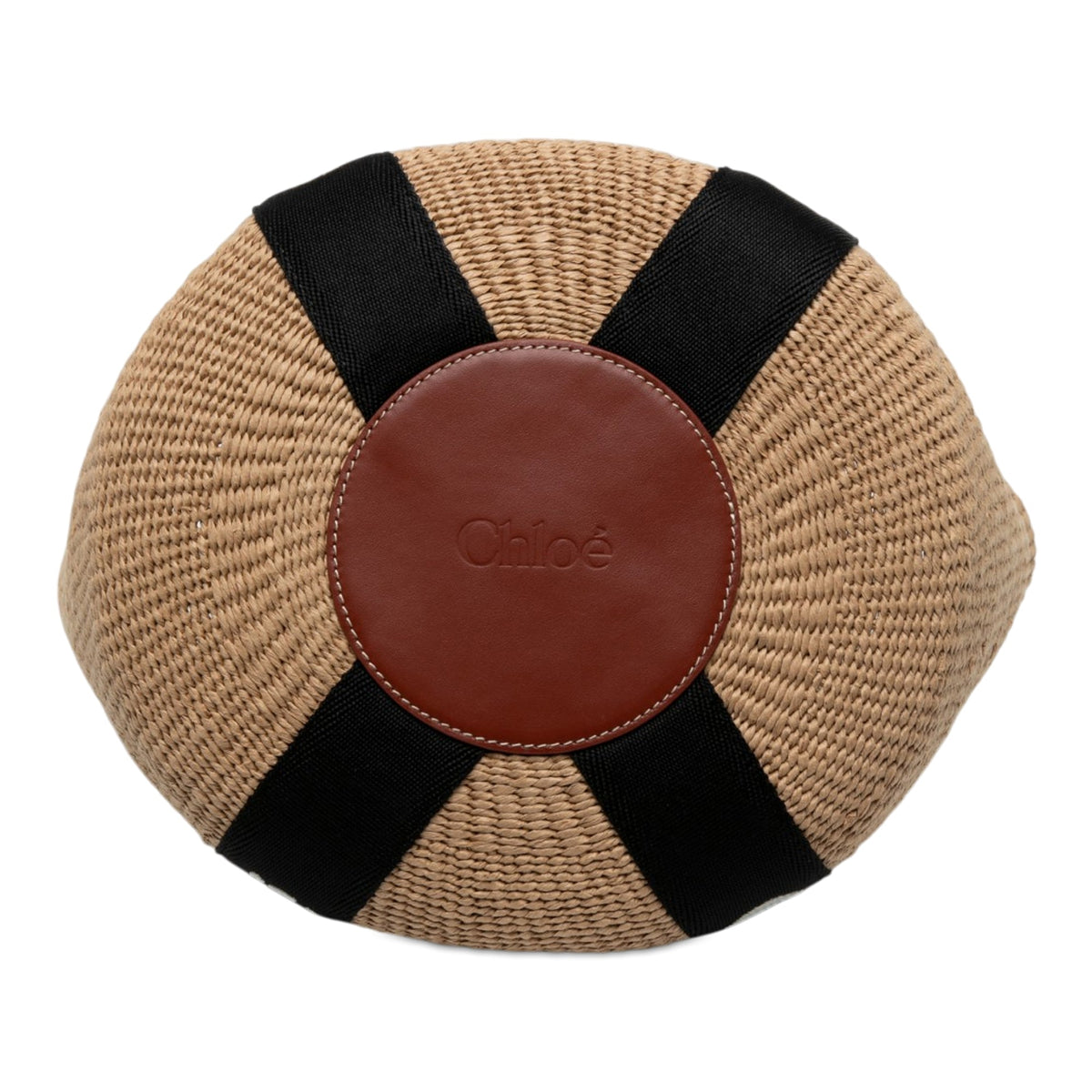 Chloé Large Raffia Woody Basket Tote — Beige