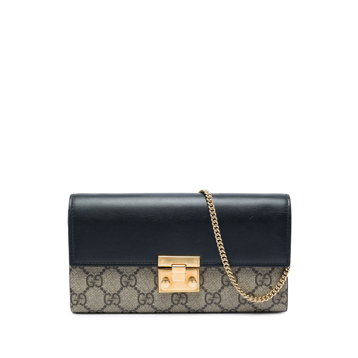Gucci GG Supreme Padlock Wallet On Chain — Beige