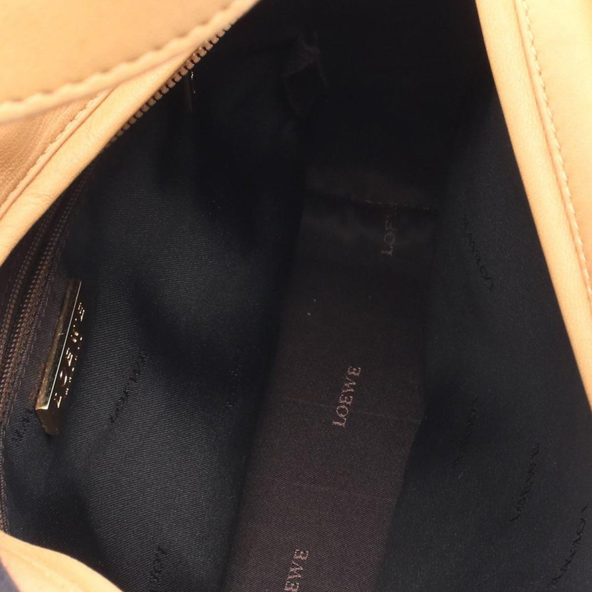 LOEWE Leather Anagram Handbag — Beige
