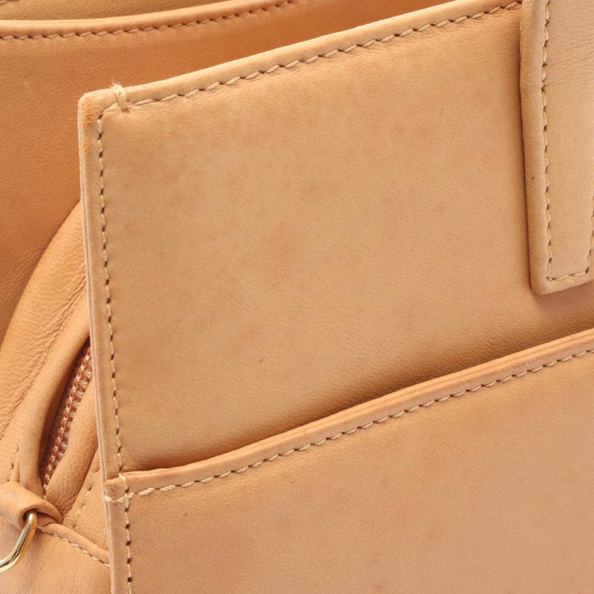 LOEWE Leather Anagram Handbag — Beige