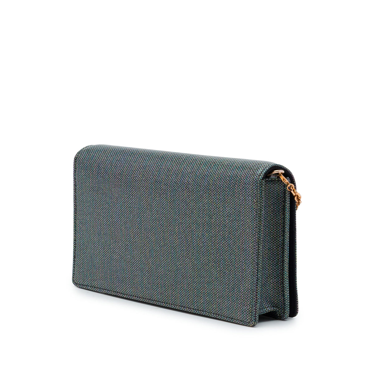Dior Coated Canvas Houndstooth Wallet on Chain — Gray