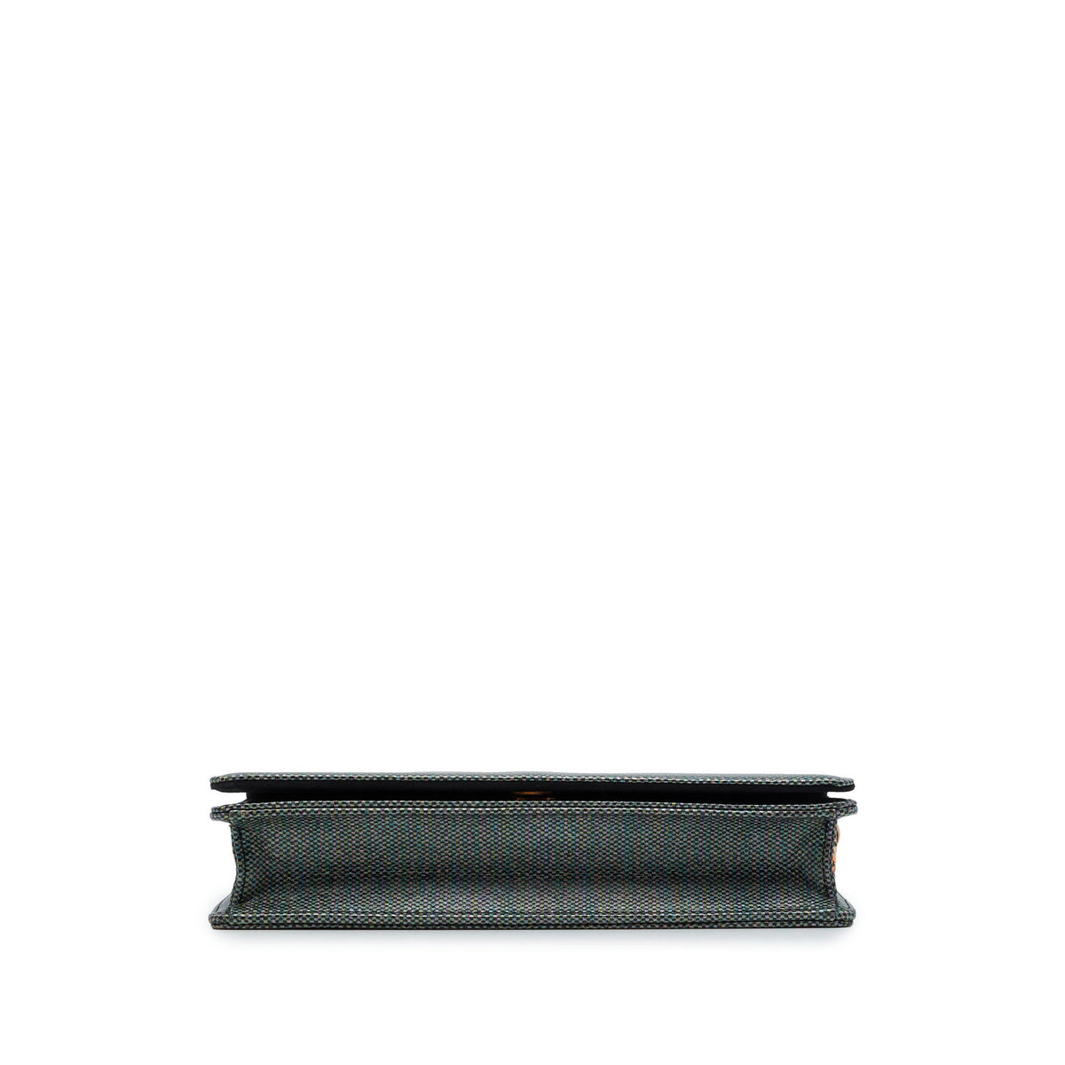 Dior Coated Canvas Houndstooth Wallet on Chain — Gray