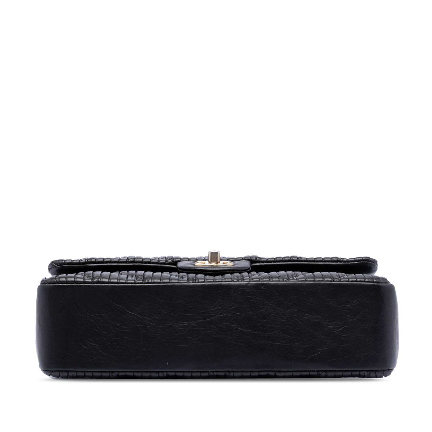 Medium Classic Chevron Calfskin Pleated Double Flap