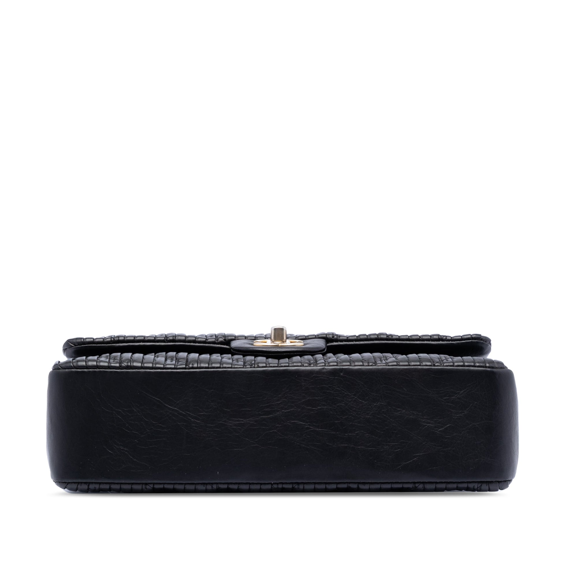 Medium Classic Chevron Calfskin Pleated Double Flap
