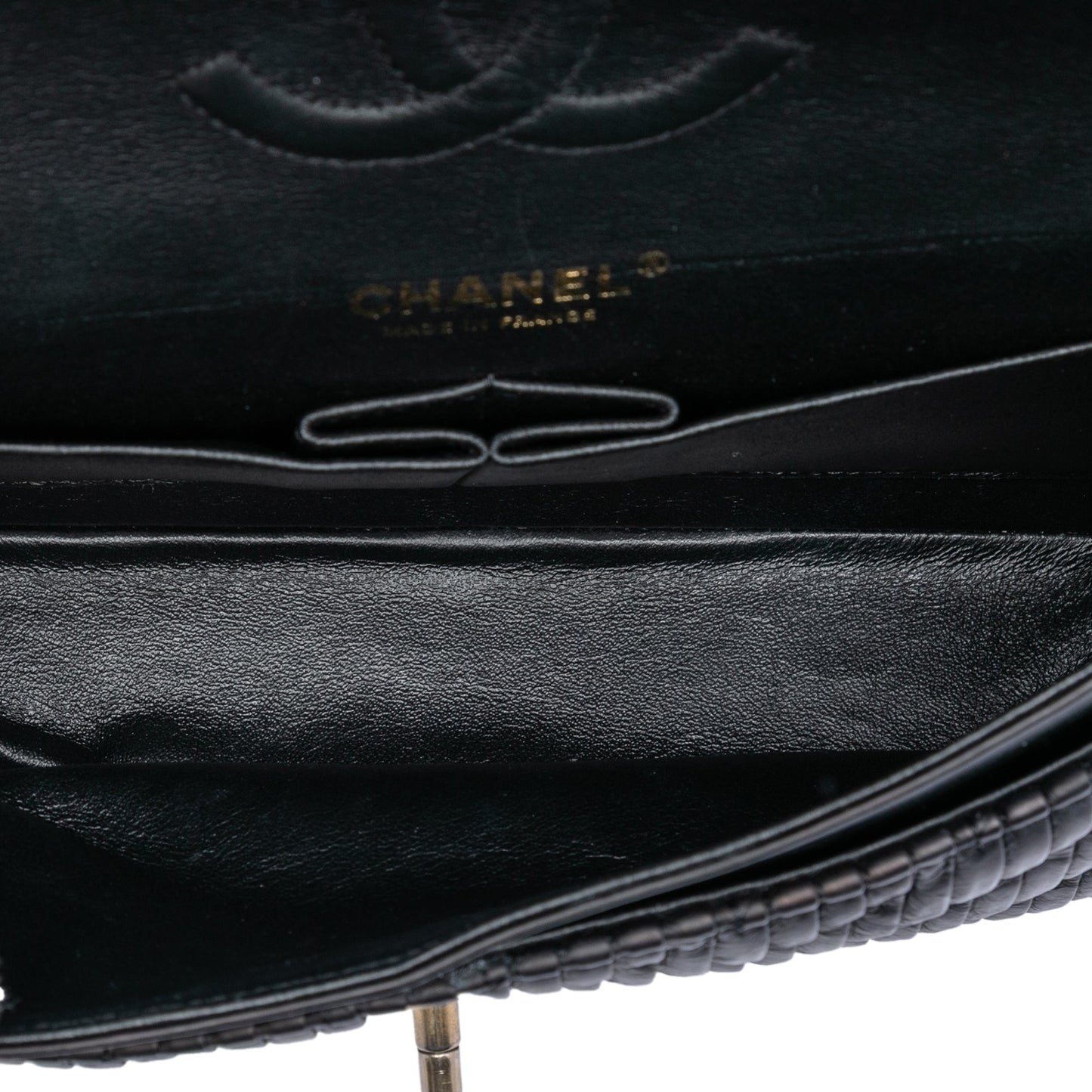 Medium Classic Chevron Calfskin Pleated Double Flap