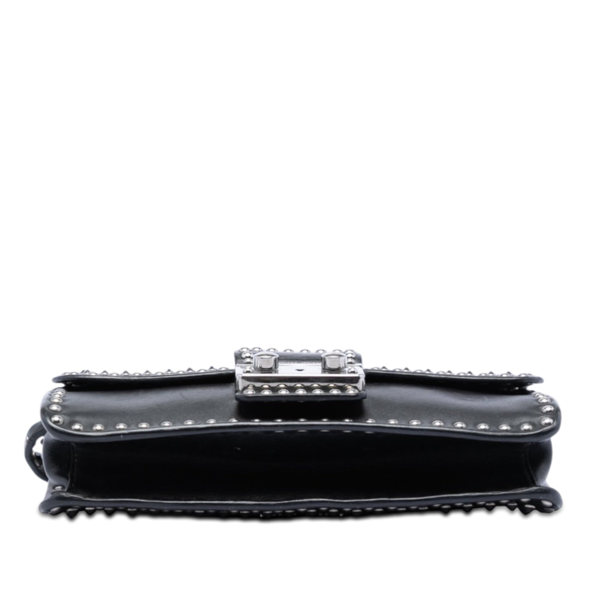 Miu Miu Studded Leather Push Lock Crossbody