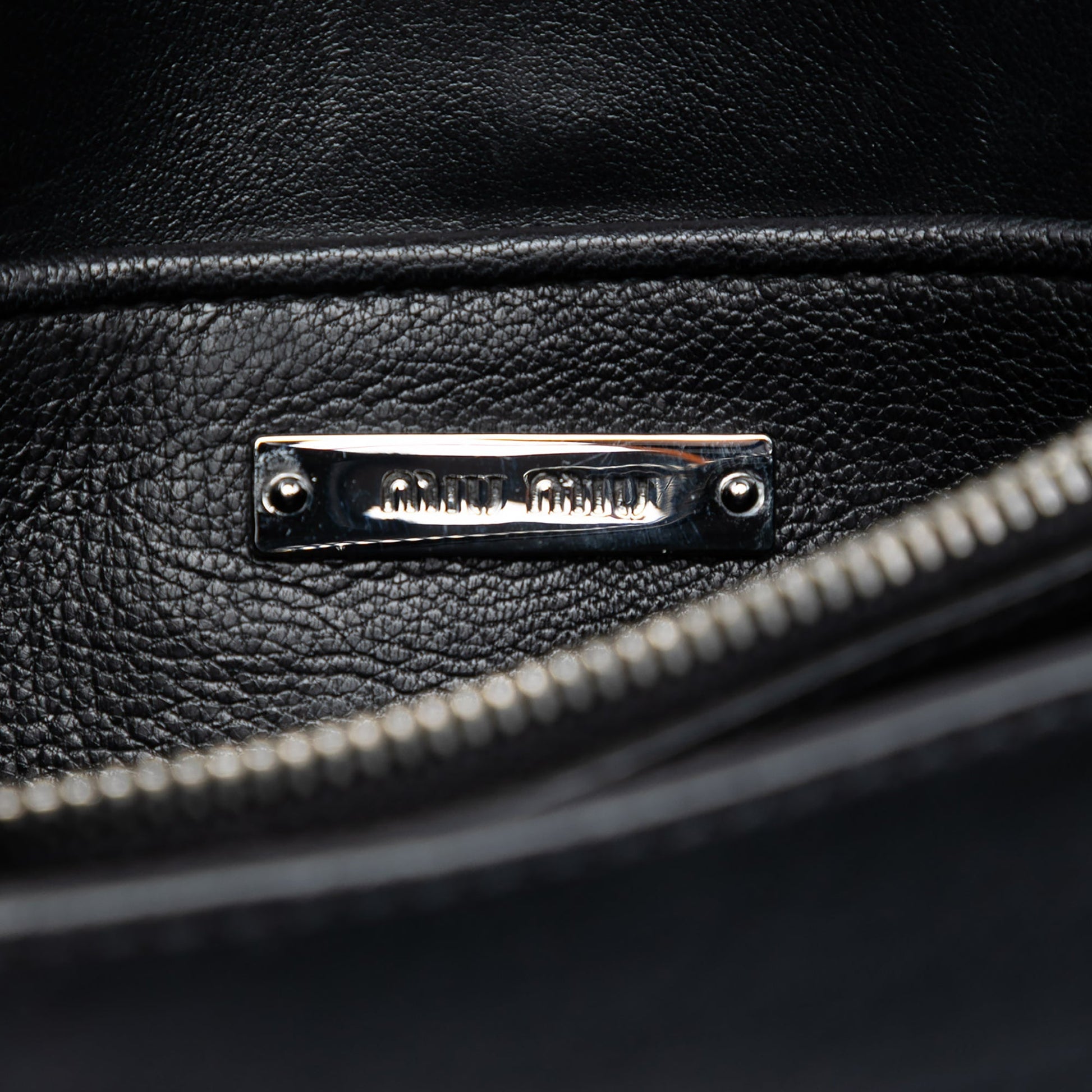 Miu Miu Studded Leather Push Lock Crossbody