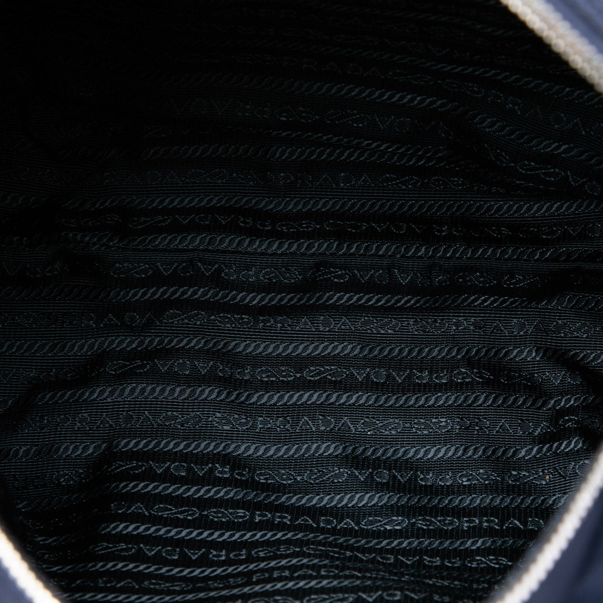 Prada Vitello Trimmed Tessuto Satchel — Blue