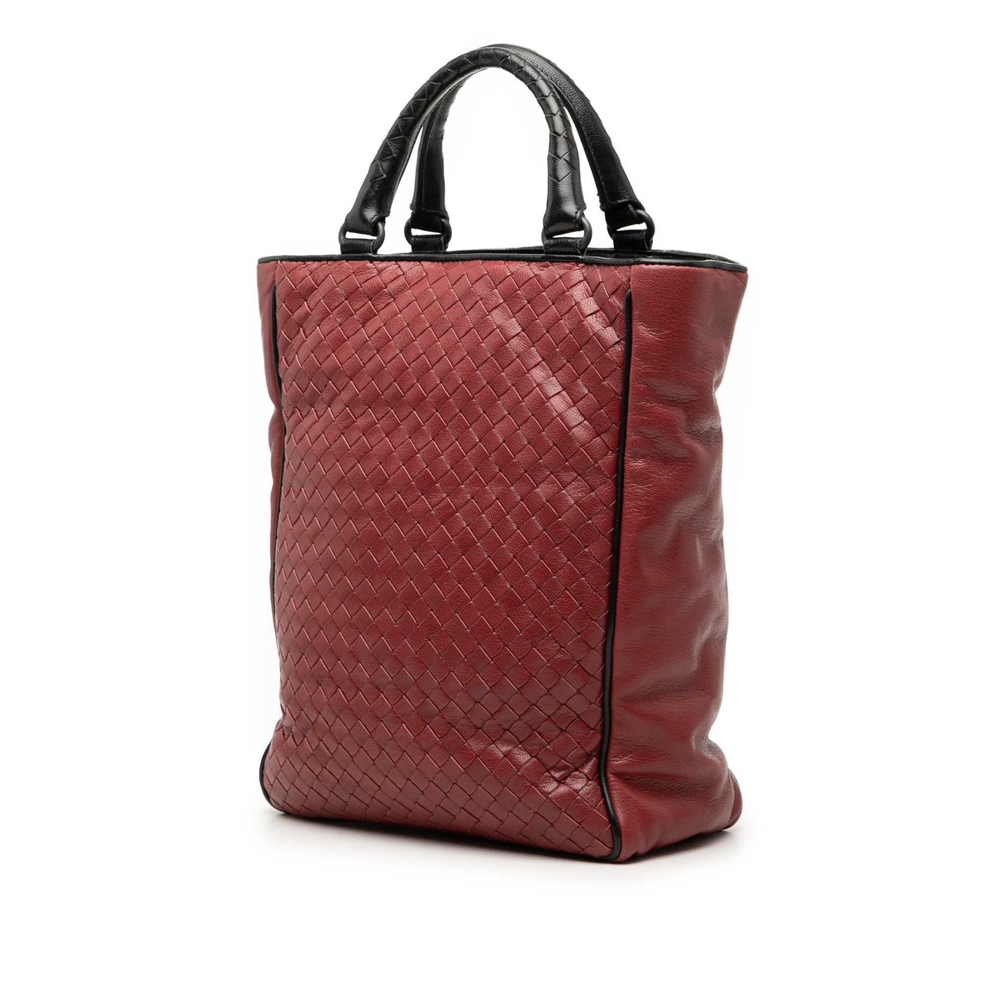 Bottega Veneta Bicolor Nappa Intrecciato Vertical Convertible Satchel