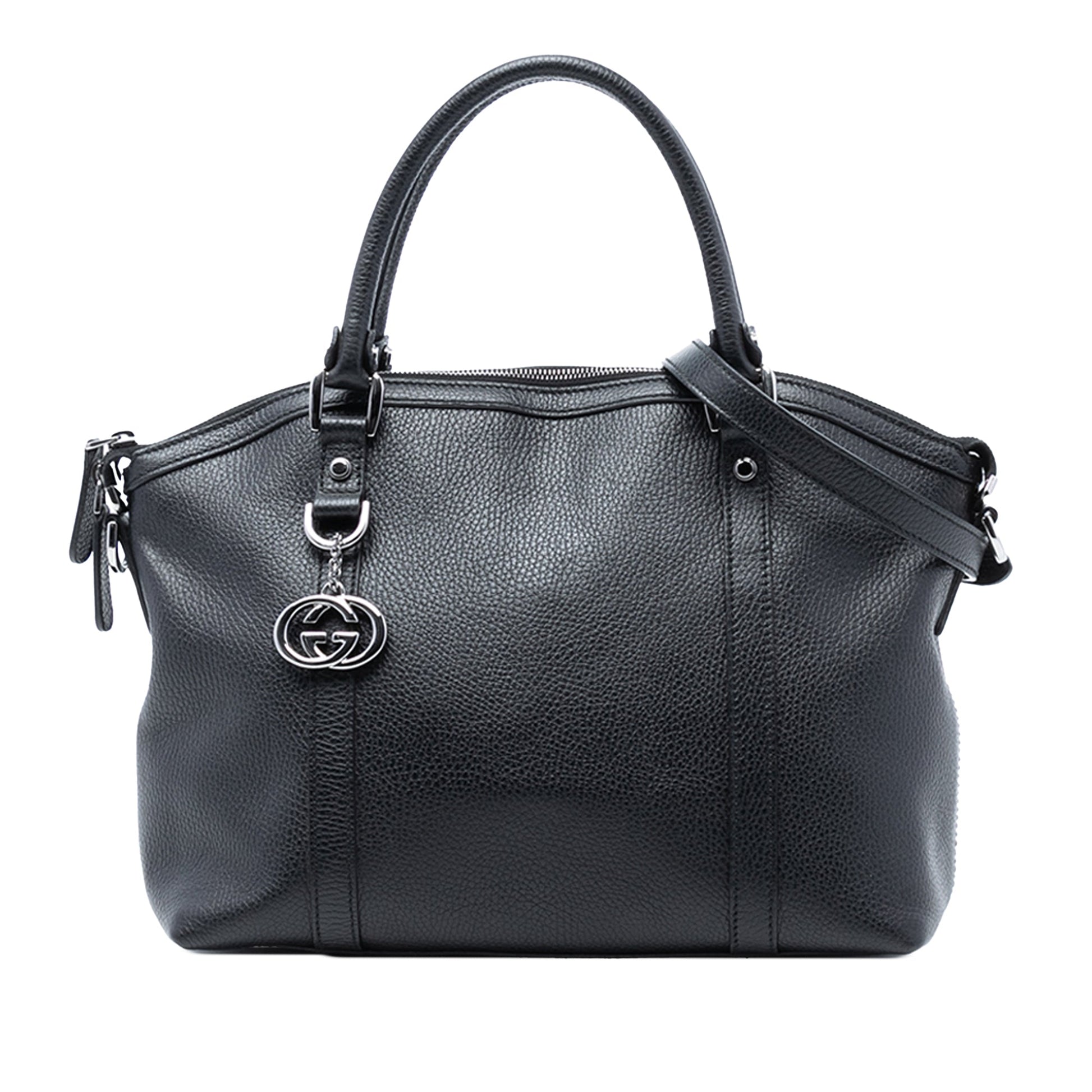 Gucci Leather GG Charm Dome Satchel