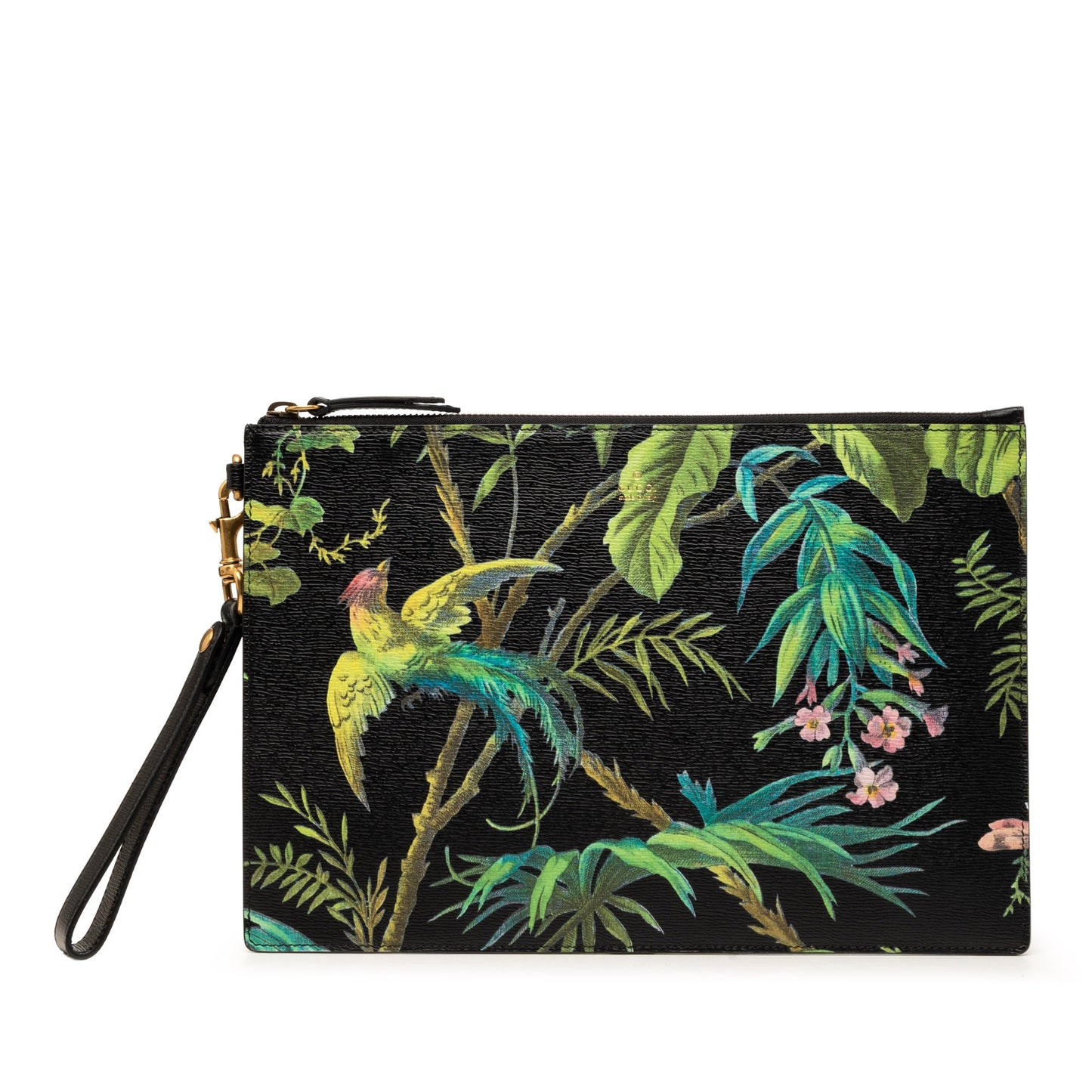 Gucci Calfskin Tropical Print Clutch