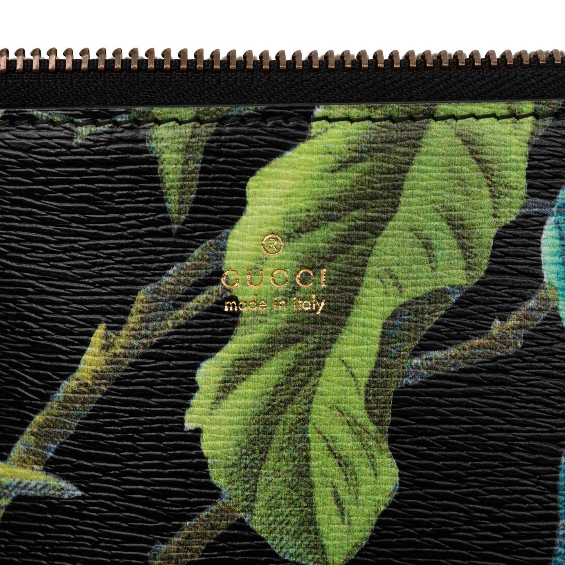 Gucci Calfskin Tropical Print Clutch