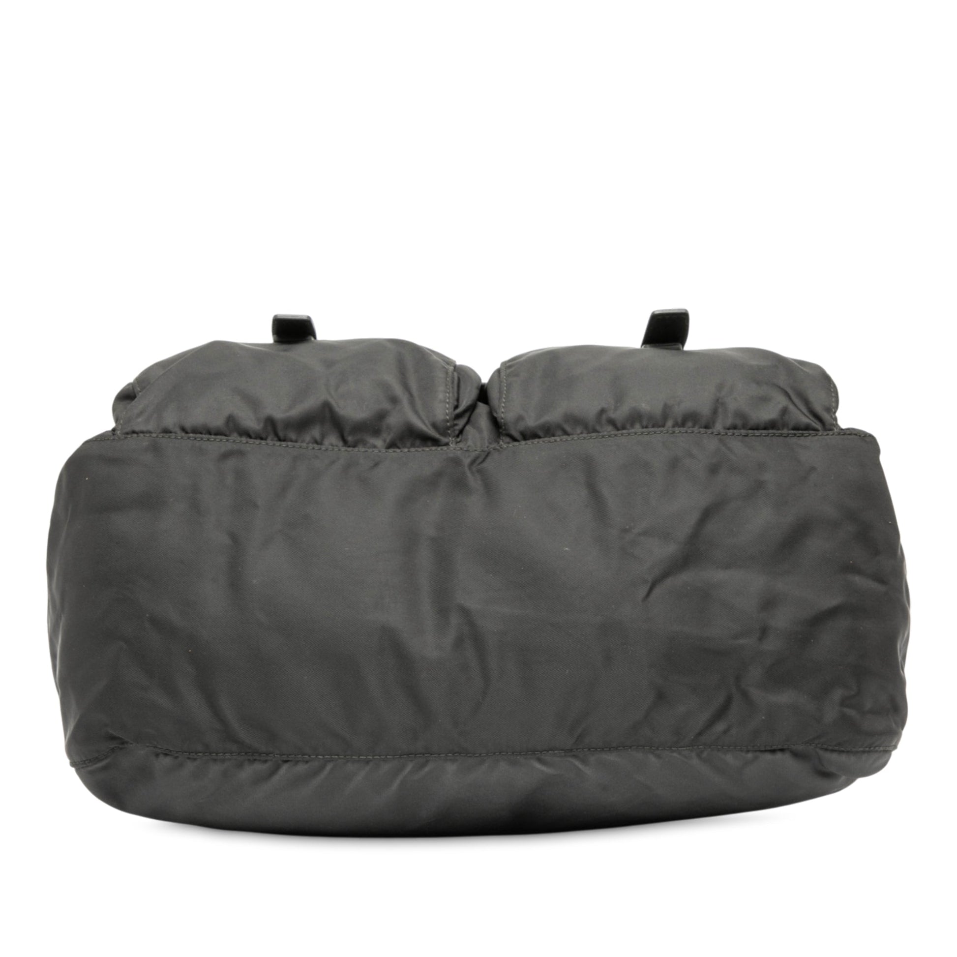Prada Tessuto Zip Double Buckle Messenger Bag