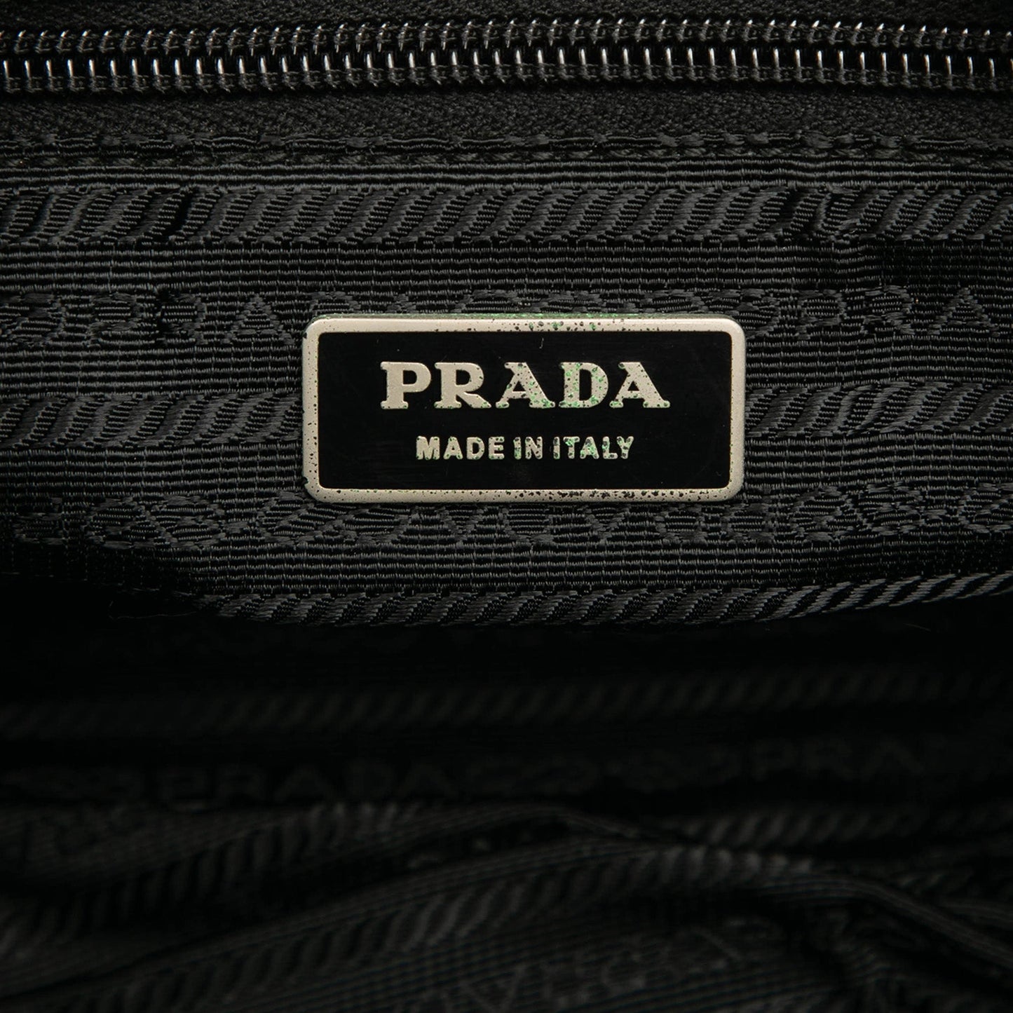 Prada Tessuto Zip Double Buckle Messenger Bag