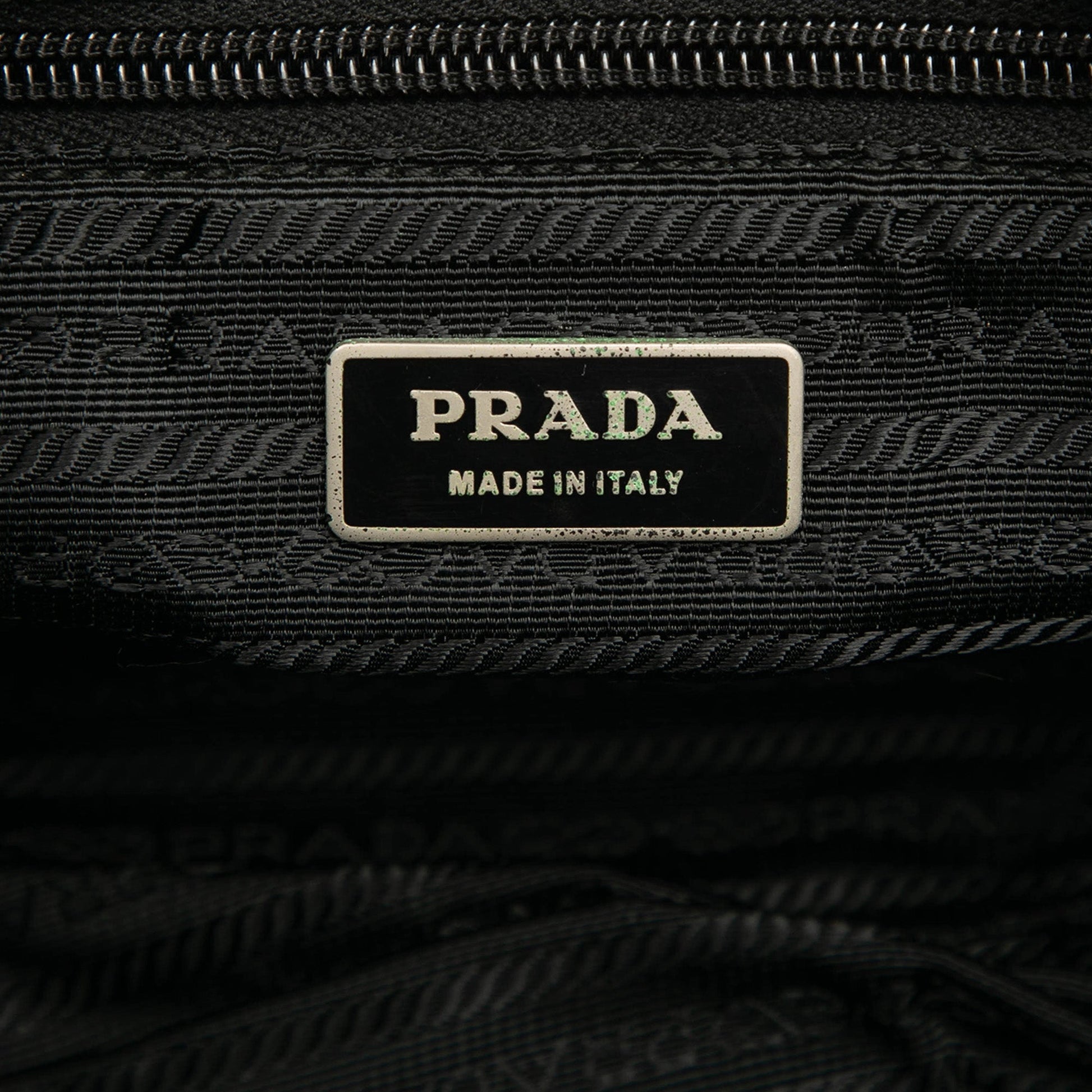 Prada Tessuto Zip Double Buckle Messenger Bag