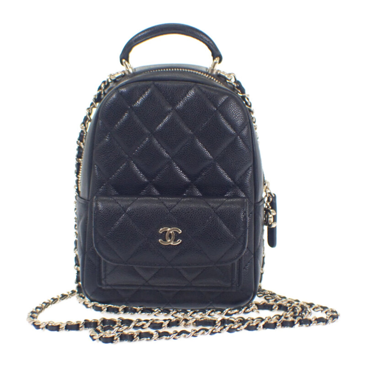 Chanel Mini CC Quilted Caviar Backpack