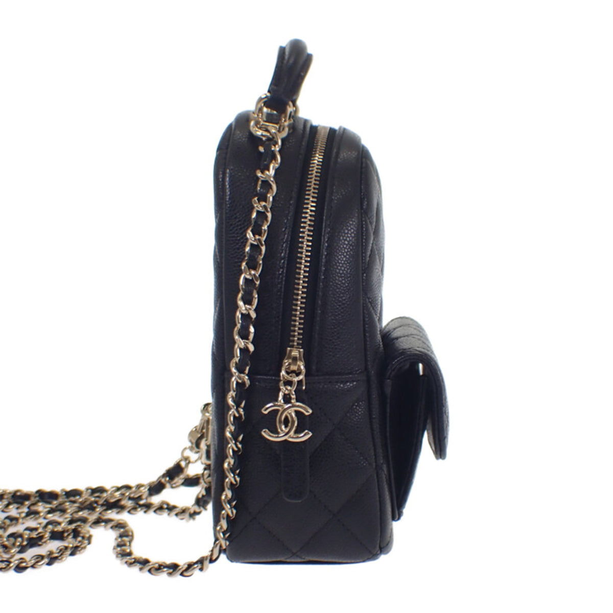 Chanel Mini CC Quilted Caviar Backpack