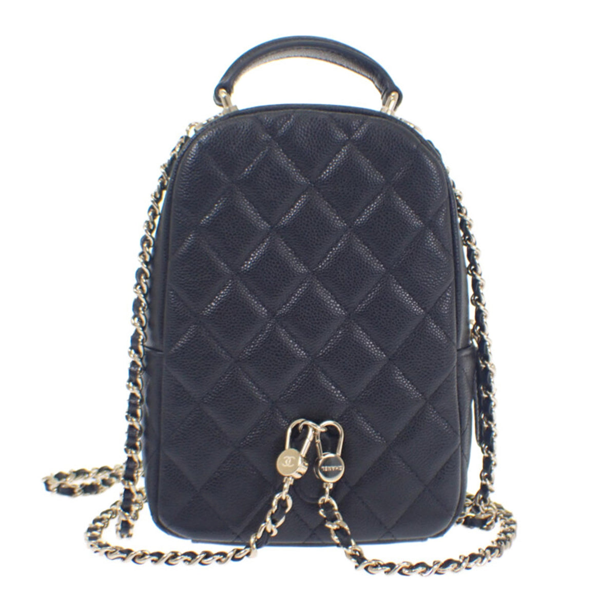 Chanel Mini CC Quilted Caviar Backpack