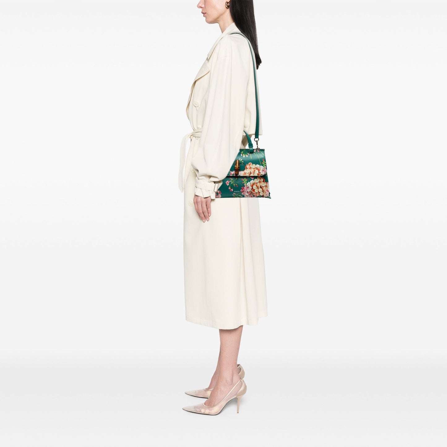 Gucci Small Calfskin Bamboo Daily Blooms Satchel