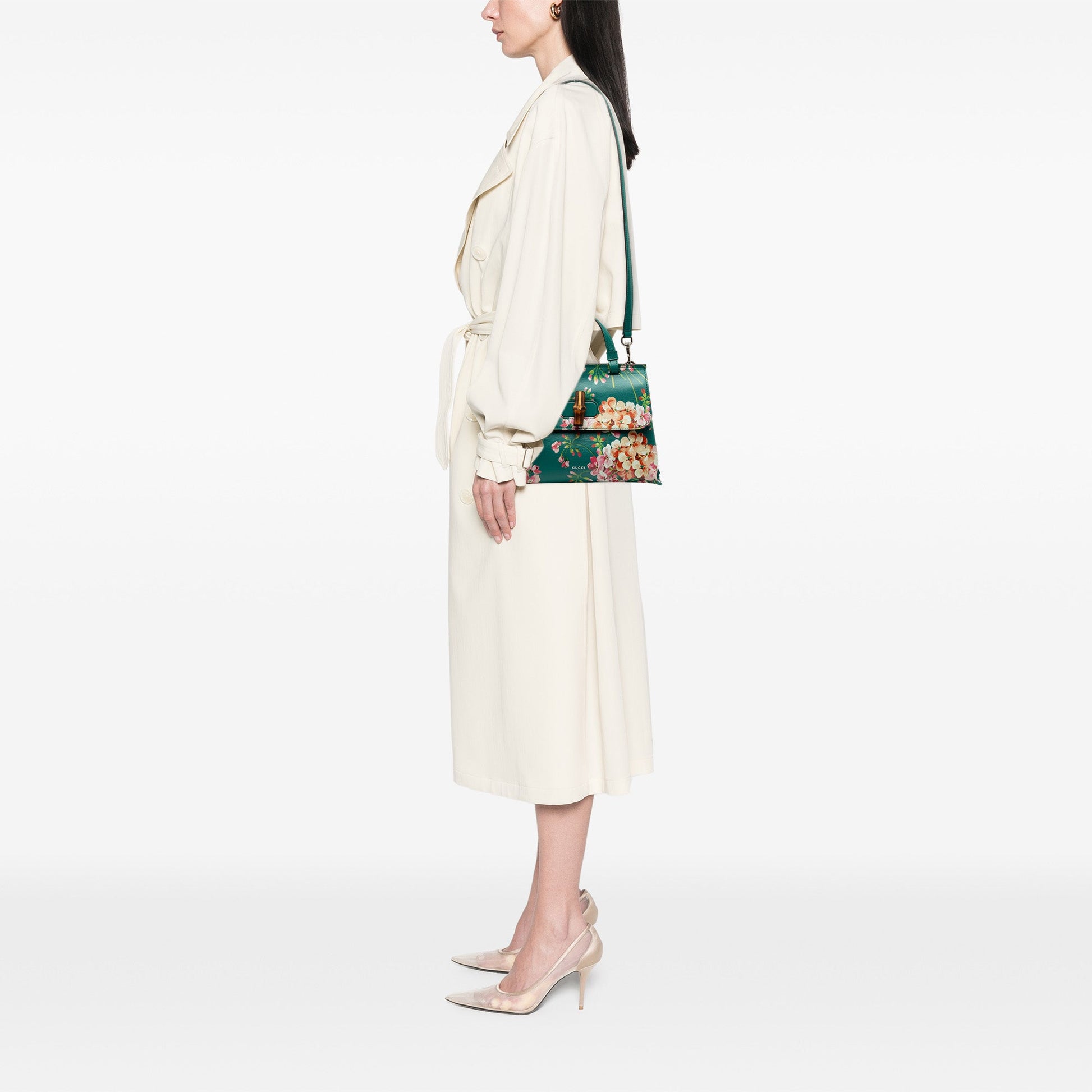 Gucci Small Calfskin Bamboo Daily Blooms Satchel