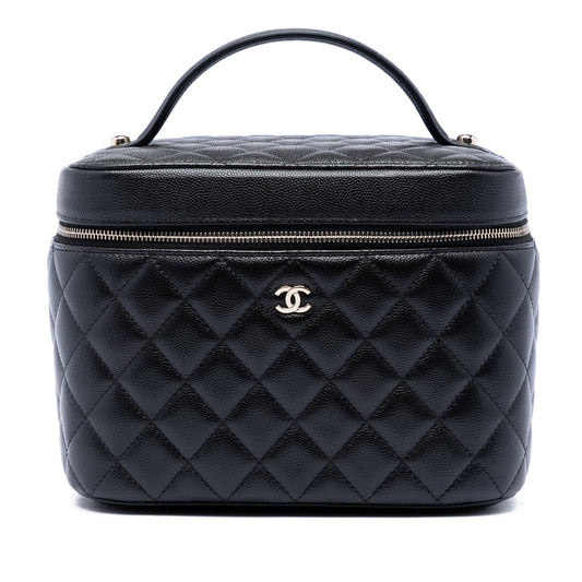 Chanel Medium CC Quilted  Caviar Vanity Case