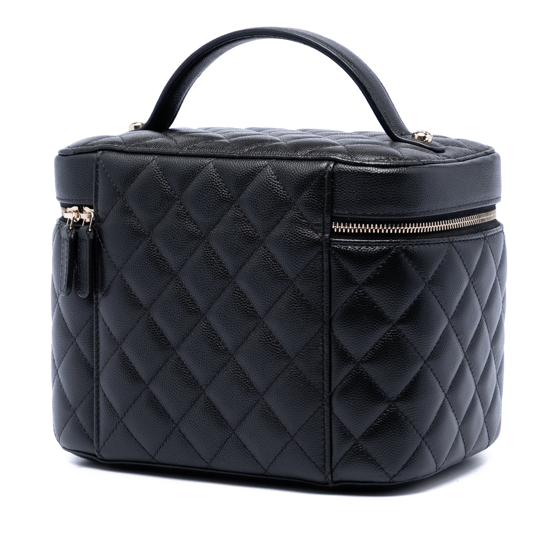 Chanel Medium CC Quilted  Caviar Vanity Case
