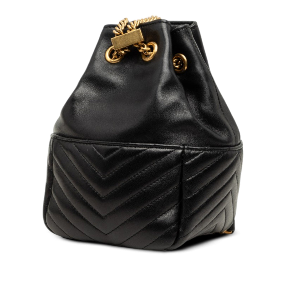 Saint Laurent Mini Chevron Lambskin Joe Bucket Bag