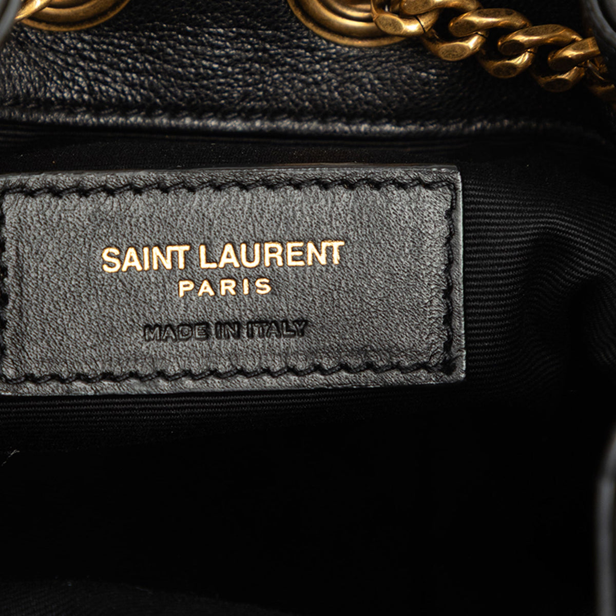 Saint Laurent Mini Chevron Lambskin Joe Bucket Bag
