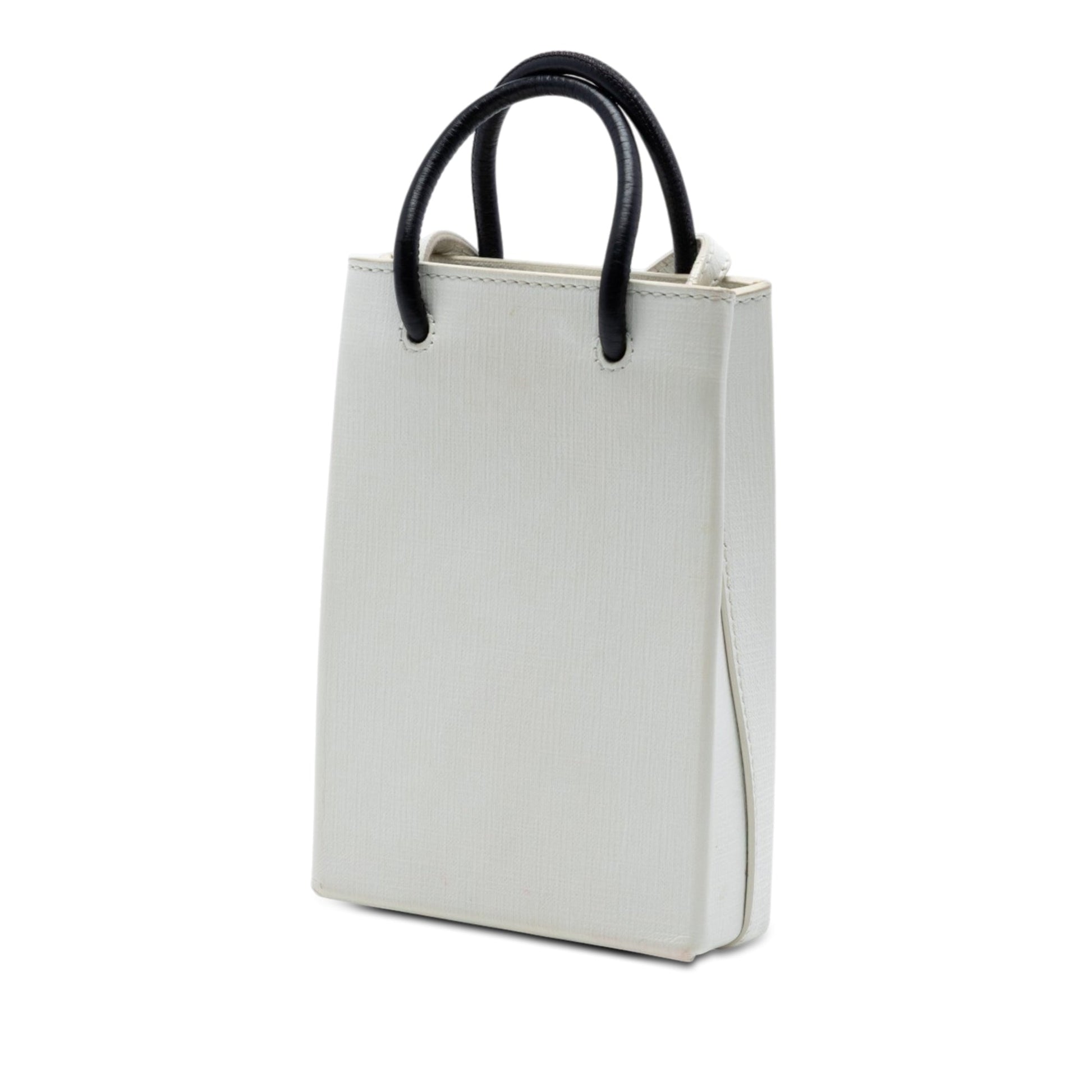 Balenciaga Mini Calfskin Logo Shopping Phone Holder