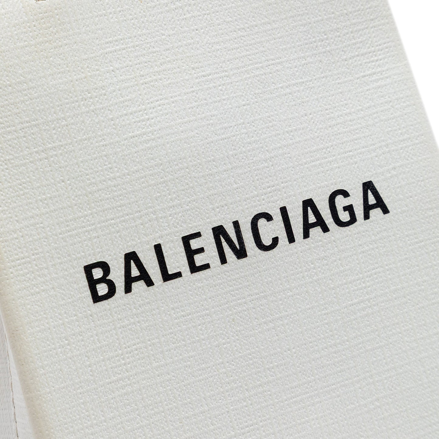 Balenciaga Mini Calfskin Logo Shopping Phone Holder