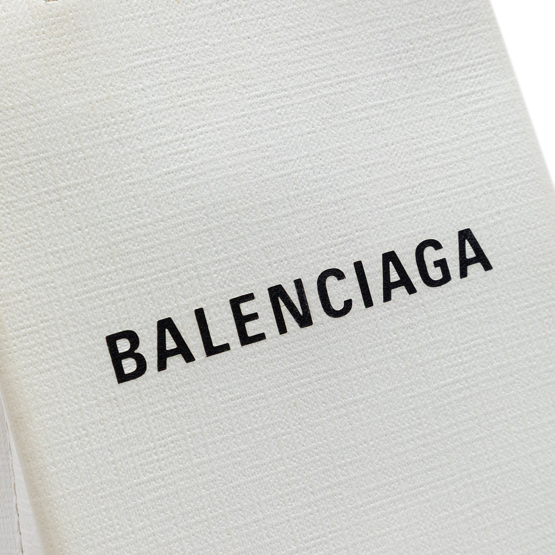 Balenciaga Mini Calfskin Logo Shopping Phone Holder