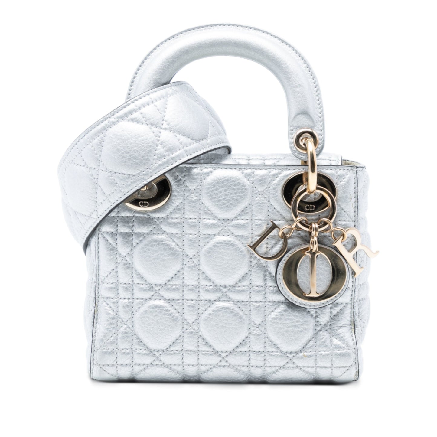 Dior Mini Metallic Lambskin Cannage Lady Dior