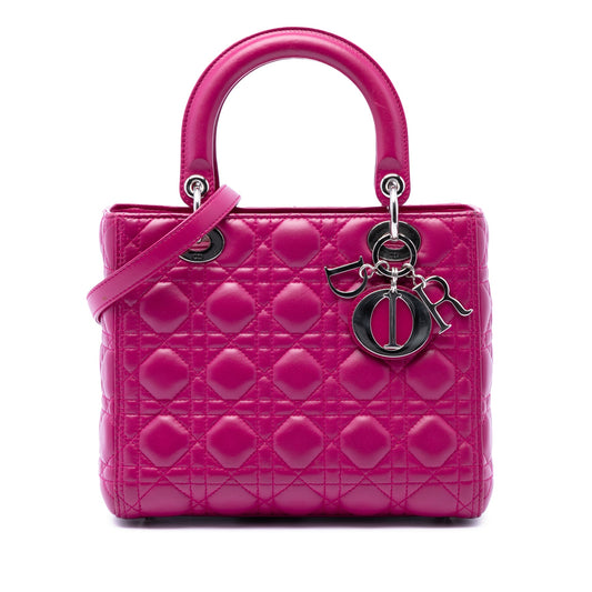 Dior Medium Lambskin Cannage Lady Dior