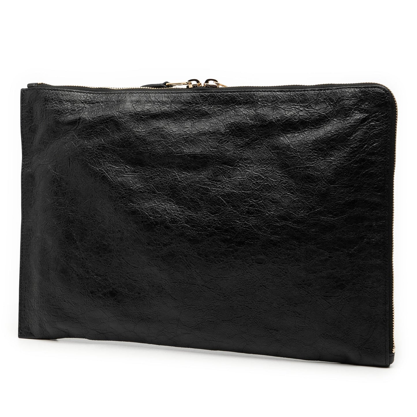 Balenciaga Lambskin Motocross Giant 12 Zip Around Flat Clutch