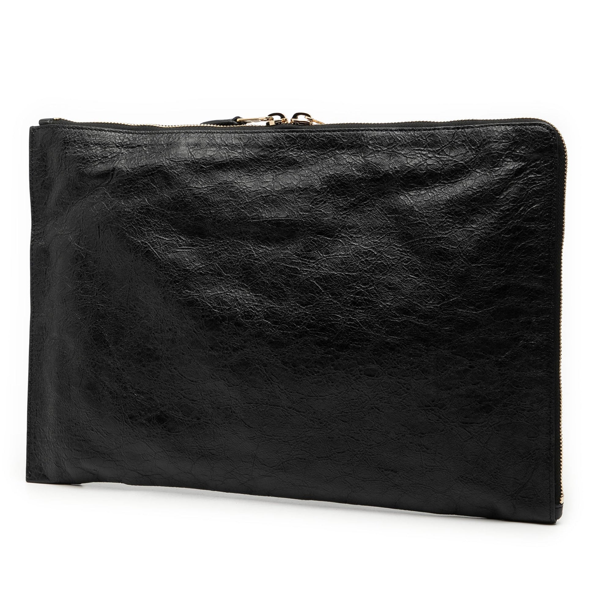 Balenciaga Lambskin Motocross Giant 12 Zip Around Flat Clutch