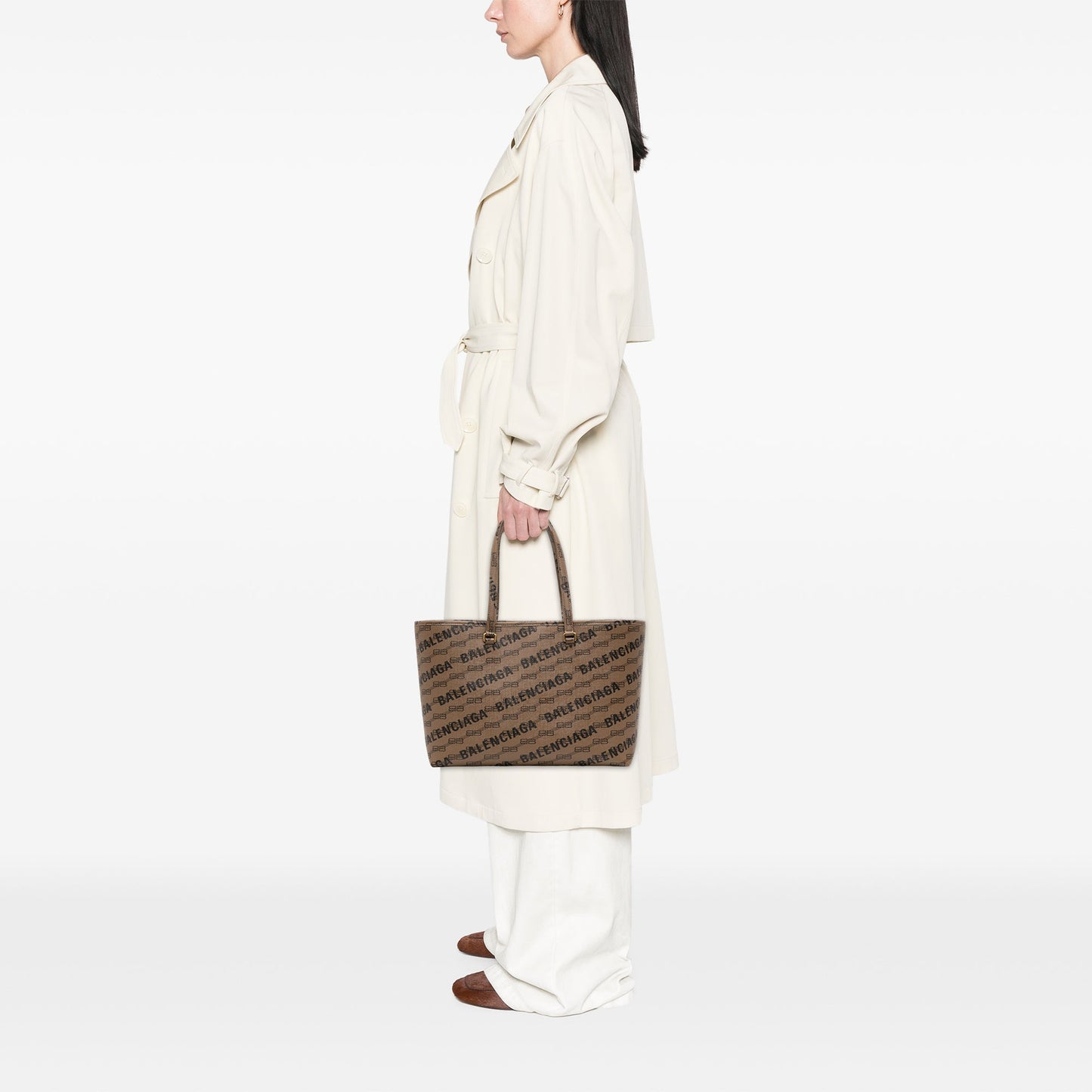 Balenciaga BB Monogram Coated Canvas Signature Shopper M