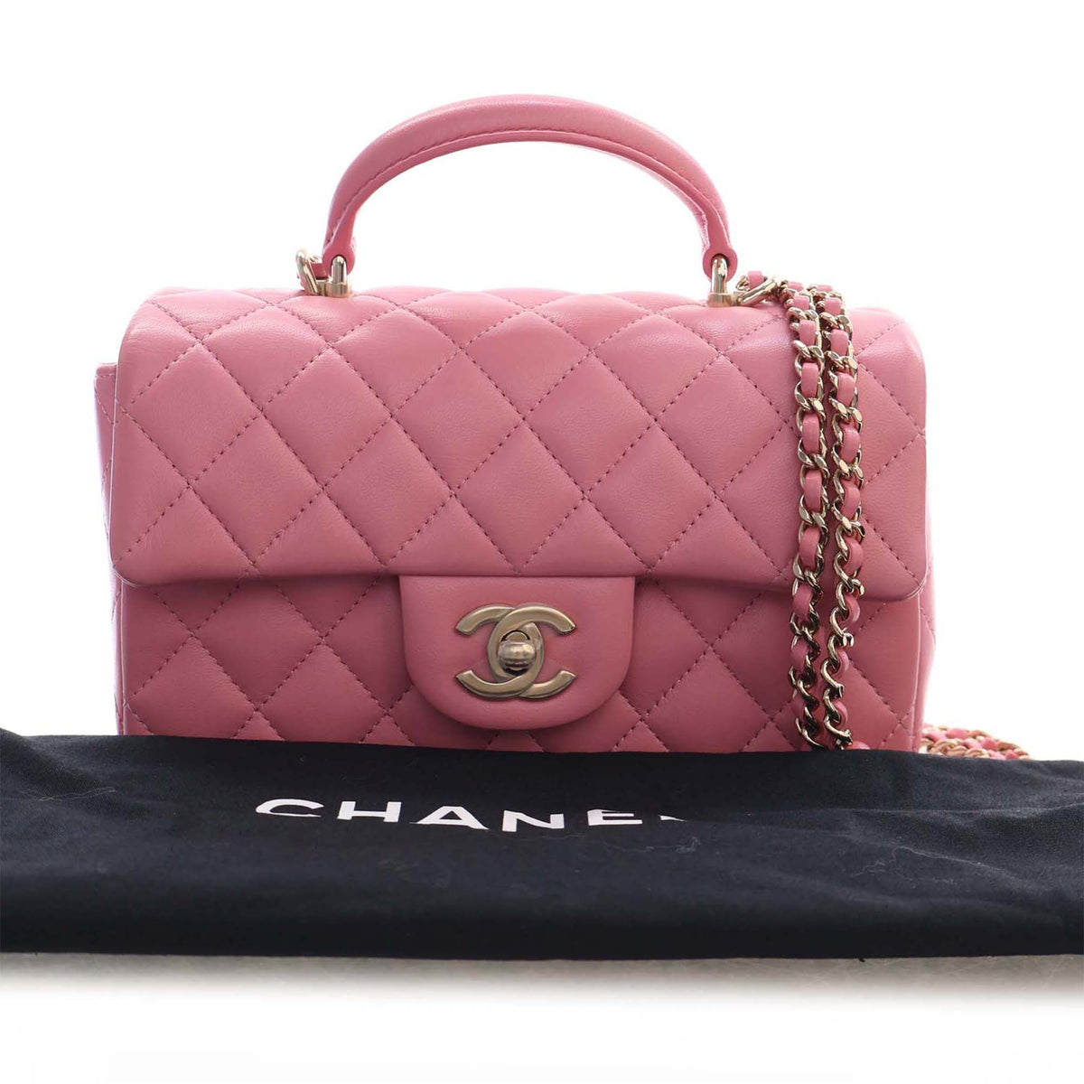 Chanel Mini Rectangular Classic Lambskin Top Handle Flap