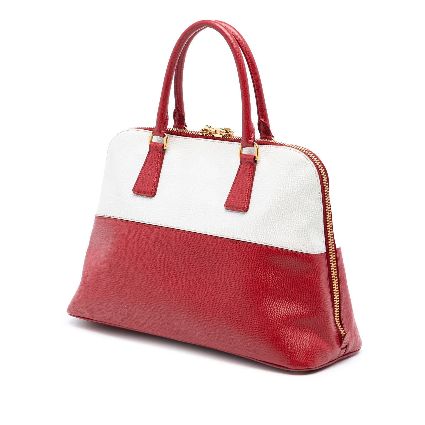 Prada Medium Bicolor Saffiano Lux Promenade Satchel